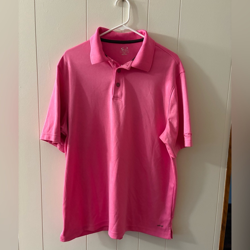 Champion golf men’s large, short sleeve polo bright pink vacation